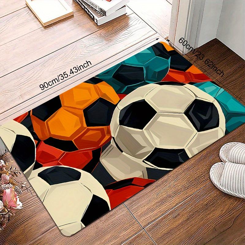 Vibrant Football-Themed Decorative Area Rug, Durable Non-Slip Floor Mat for Entryway, Kitchen and Sports-Inspired Decor