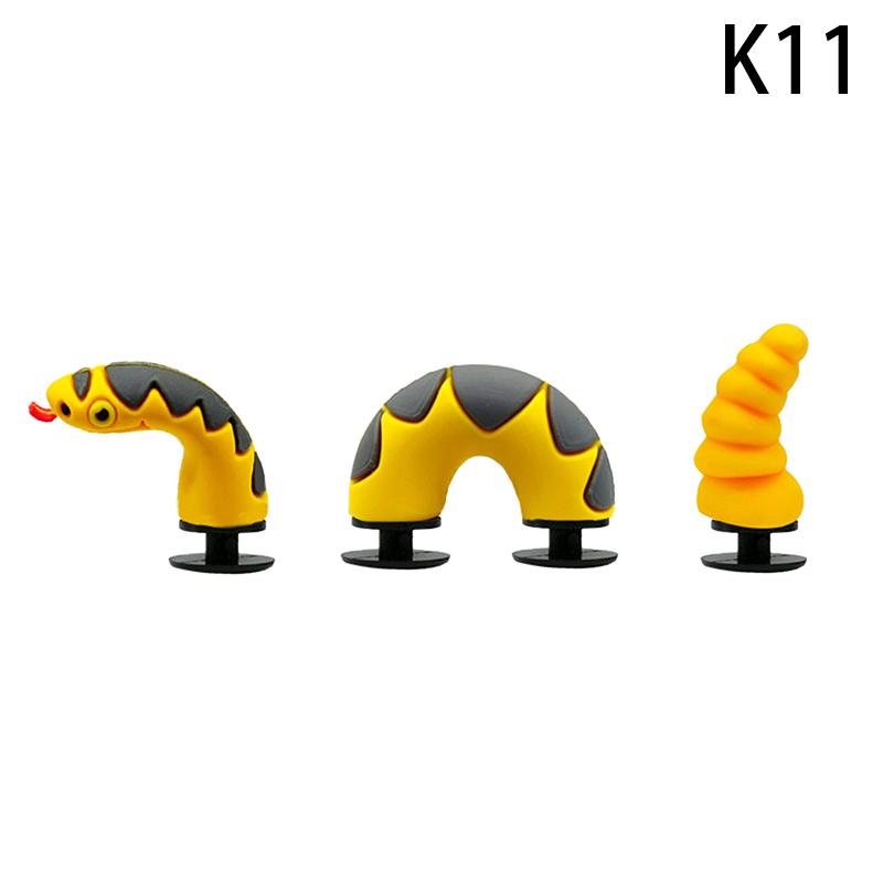 1 комплект поддельных мультяшных китайских драконов из ПВХ с отверстиями для обуви, сделай сам, забавные аксессуары для обуви, украшения в виде крокодиловой змеи, пряжка, подарок