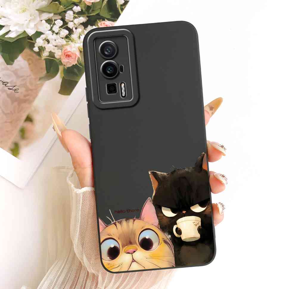Simple Design For Redmi K60 5G Case Cat Butterfly Silicone Back Cover For Redmi k60 K60 Pro 5G 22127RK46C Phone Cases Bumper