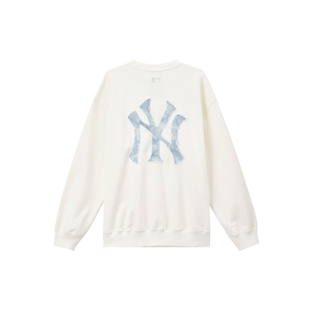 Модная унисекс толстовка с круглым вырезом MLB New York Yankees Кремовая 3AMTM0851-50CRS