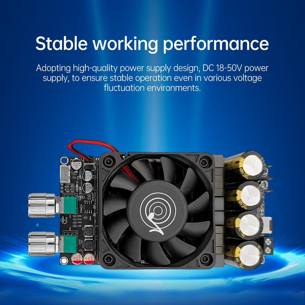 ZK-6001 DC18-50V Active Subwoofer Pure Post Amplifier Board Low-Pass Filter Mono 600W Frequency Volume Adjustment TPA3225