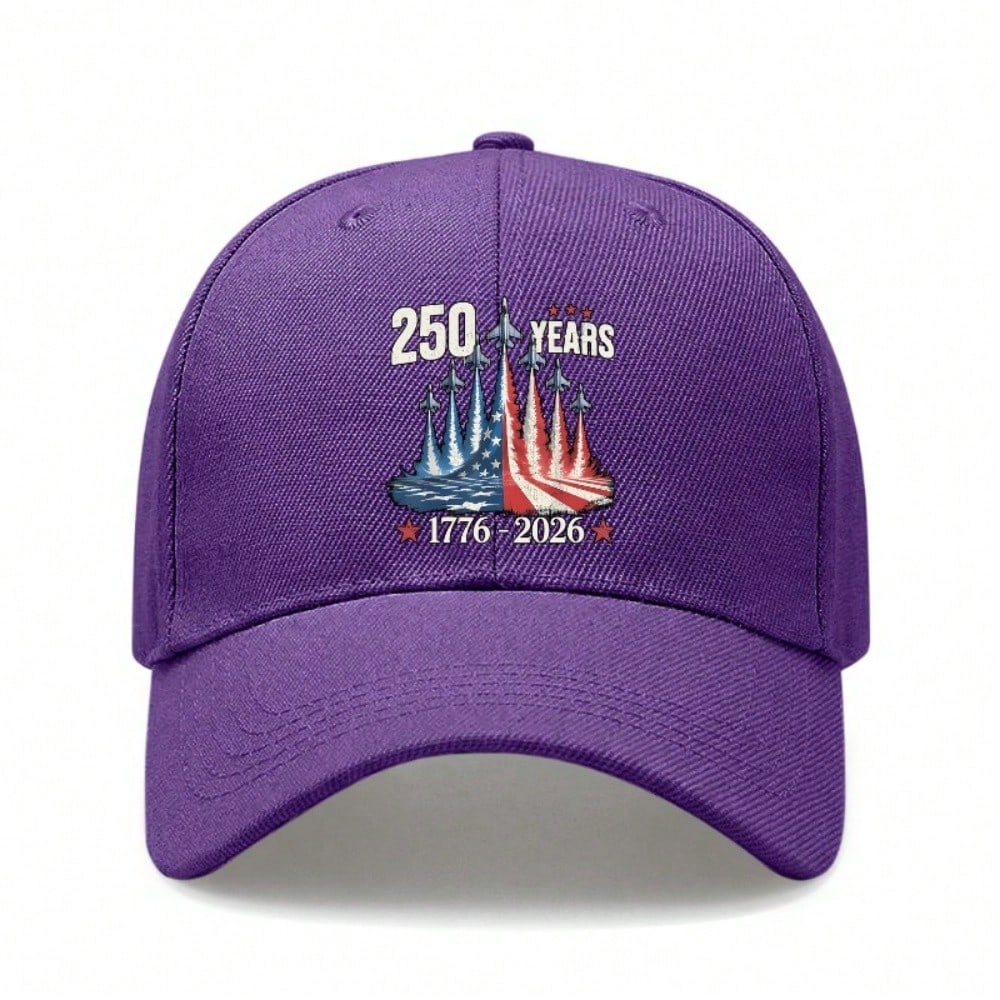 [250 Years Baseball Cap] 1776-2026 USA Patriotic Print Lightweight Breathable Adjustable Casual Outdoor Sports Hat For Independence Day Gift - Sun Cap