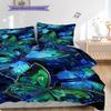 Flowers and Insects Pattern Bedding Quilt Set Quilt Cover Pillowcase Home Decoration Birthday Gift (1 * duvet cover + 2 * pillowcase, without core)