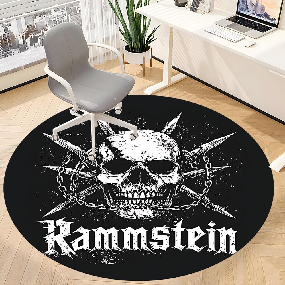 1 шт. Круглый ковер Rammstein Metal Death Office, Коврик для помещений, Подходит для офиса, спальни, гостиной, домашнего декора, Декор комнаты a0926107