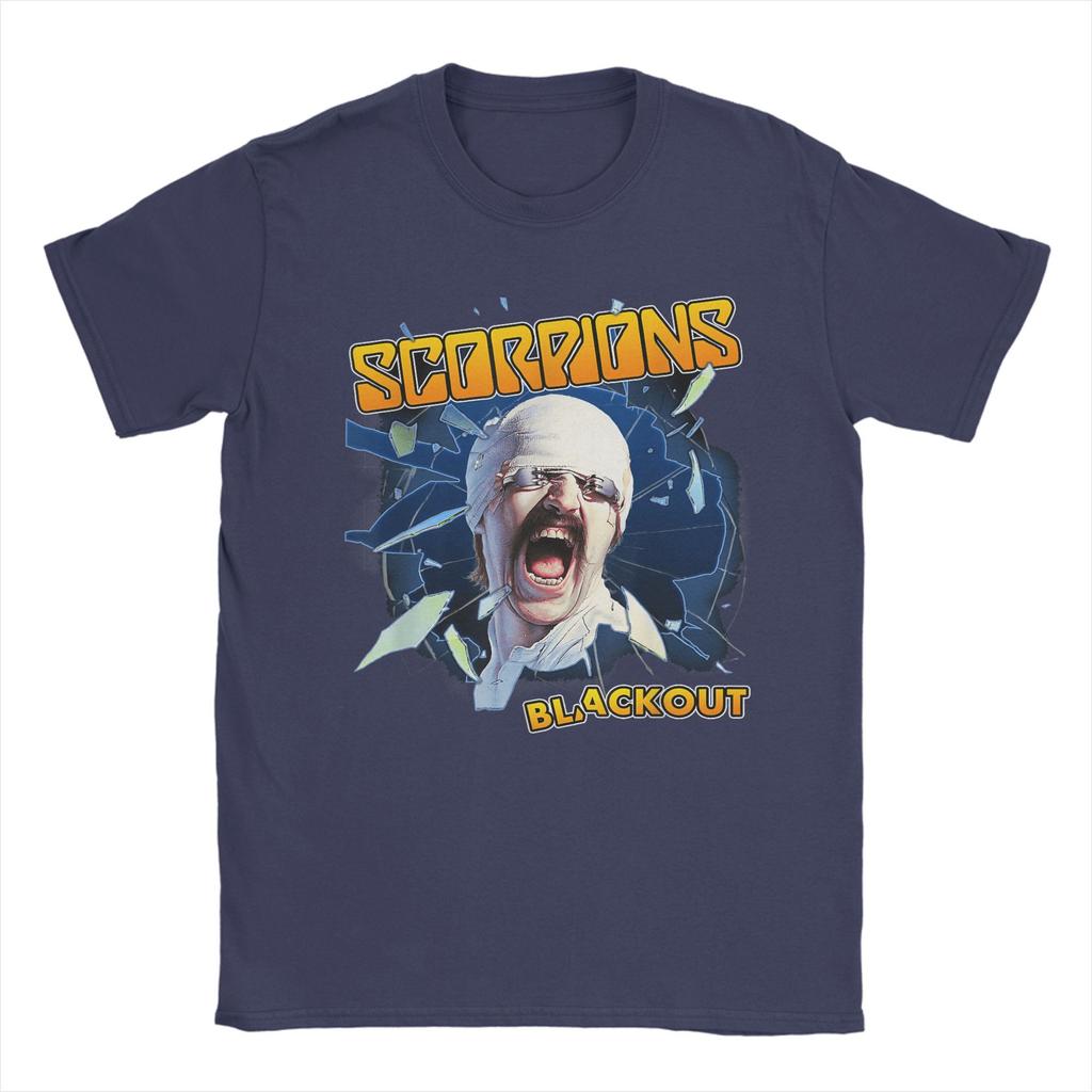 Черные футболки Scorpions для мужчин Повседневные футболки из чистого хлопка С круглым вырезом С коротким рукавом Одежда