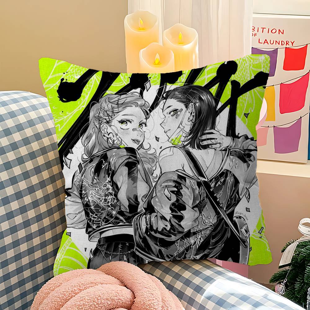 Anime The Guy She Was Interested in Wasnt A Guy At All Pillow Anime Pillow Sofa Bed Head Pillow Cover Cushion Cover