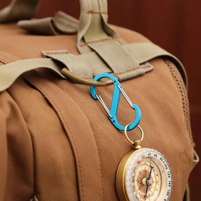 1pc S Type Carabiner With Lock Backpack Buckle Aluminum Alloy Outdoor Camping Small-sized S-shaped Climbing Buckle S-shaped