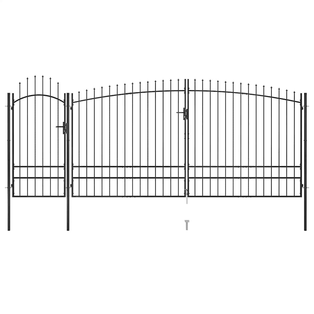 Woerden Garden Gate with Spearhead Design 5 x 1.95 m Black