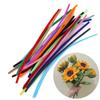 100pcs Plush Tinsel Stem Anvil Wire Craft Pipe Toys Plush Wired Twist Sticks Kindergarten Children