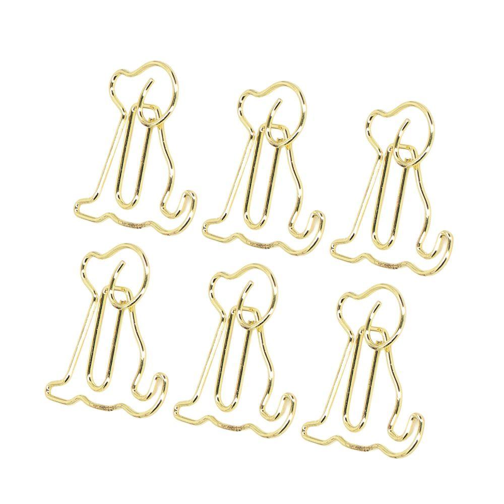 100Pcs Dog Shape Gold Paper Clips Gold Small Paper Clips Cute Paperclips Note Taking