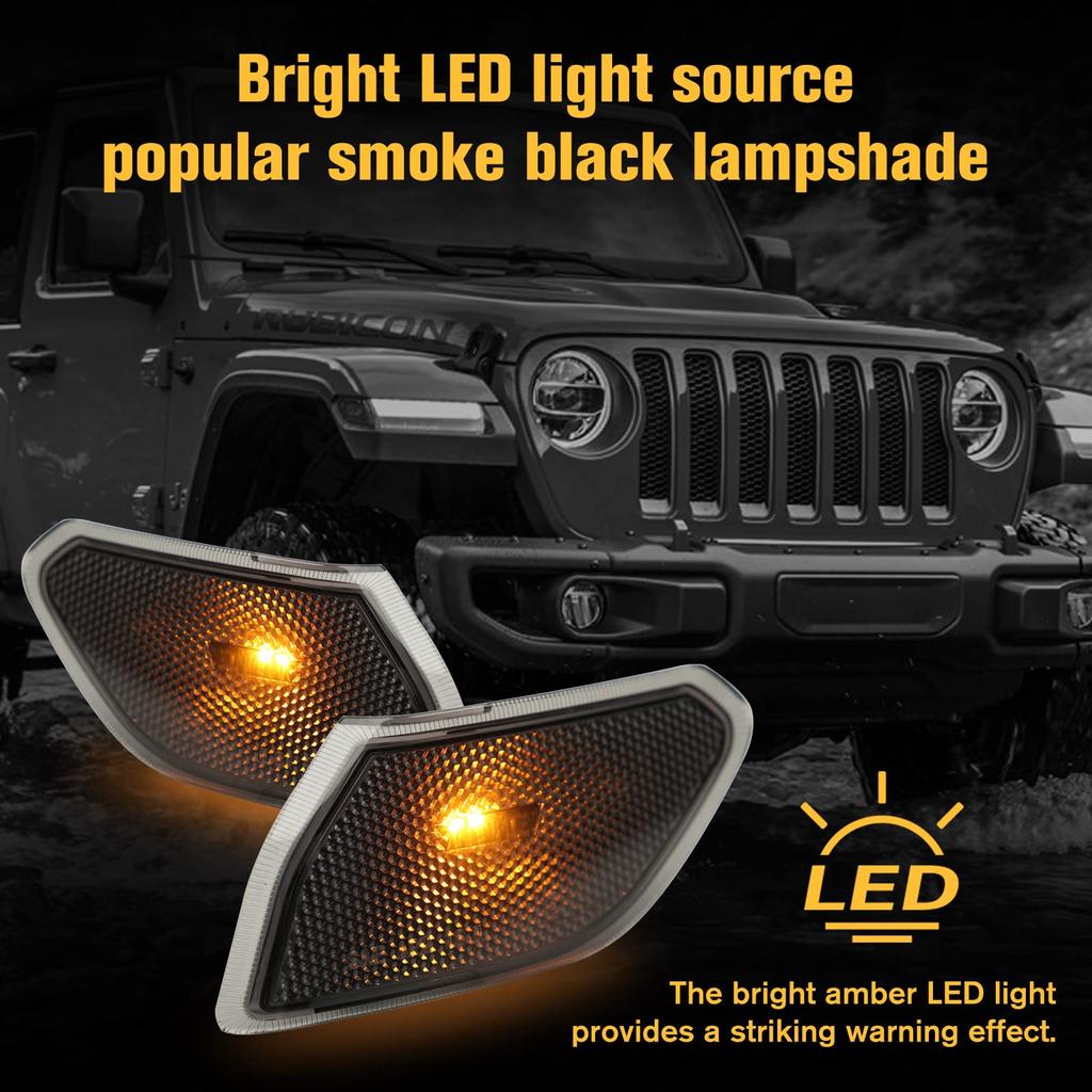 Светодиодный боковой габаритный огонь LitMiRaCle с тонированным стеклом для Jeep Wrangler JL и Gladiator JT
