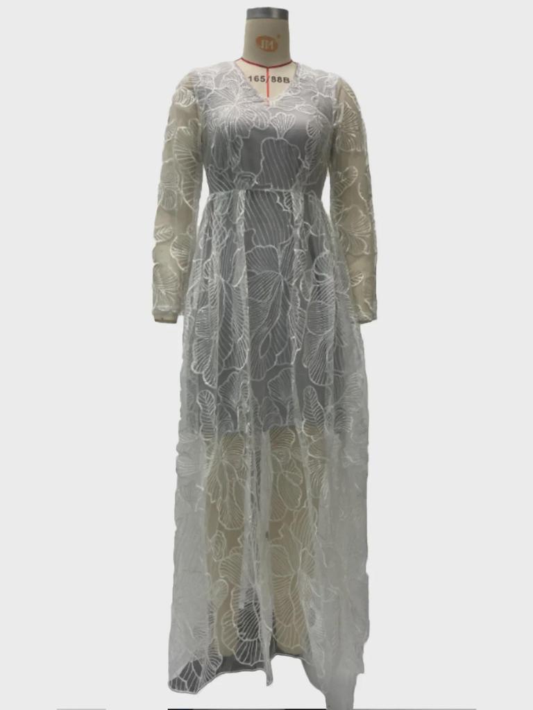 2025 European & American Women's Sequin and Lace Embroidery Evening Gown