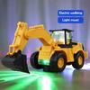 Электрический игрушечный экскаватор с музыкальными светодиодными фонарями, подвижная стрела для копания, строительная машина