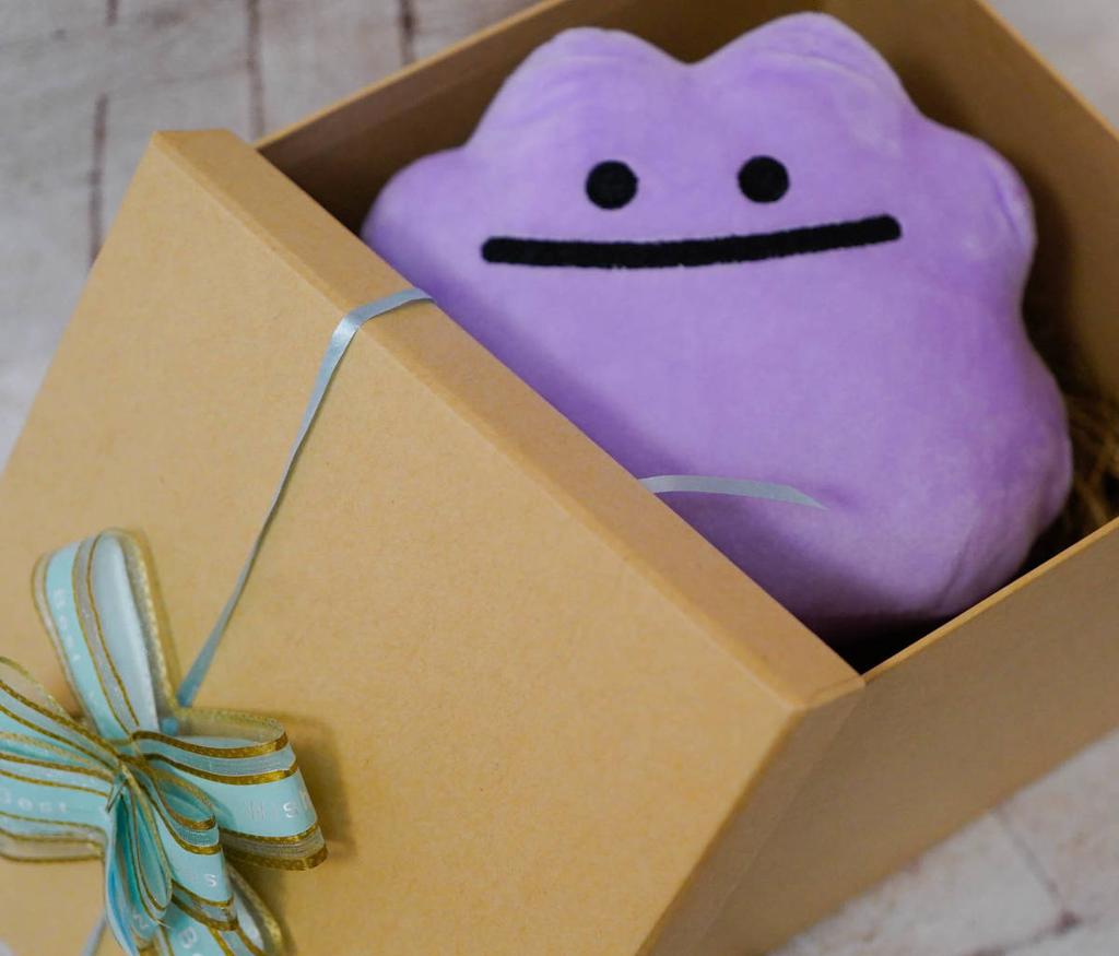 Pokémon Ditto Plush with Paper Bag Item Toy, Small, Soft, Fluffy, 16cm, [Actual Photo]