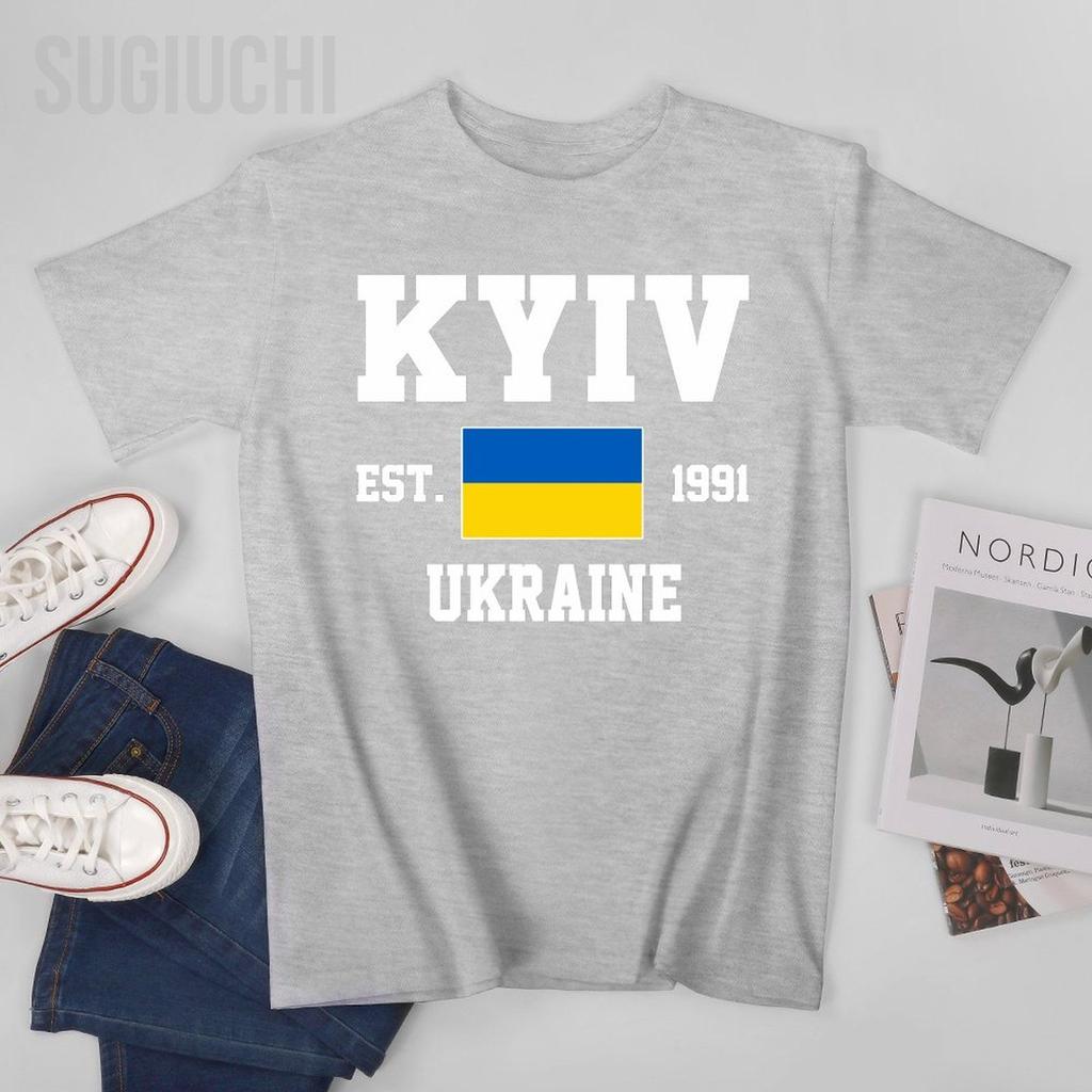 Флаг Украины Основан в 1991 году Киев Унисекс Футболка Футболки Футболка С круглым вырезом Футболки Унисекс Одежда для мальчиков 100% Хлопок