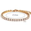 CZ Crystal Tennis Chain Bracelet 18K Gold Plated Stainless Steel European & American Style Minimalist Dainty Jewelry for Women