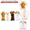 4 Pieces Dog Doll Pencil Cases Cosmetic Bags Cute Purses Animal Pouches for Children Boys and
