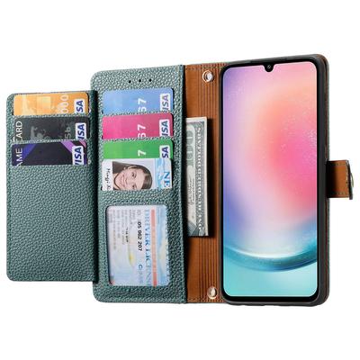 Для Samsung Galaxy A25 5G (Глобальный) (161,0 х 76,5 х 8,3 мм) Чехол Кожаный с RFID-блокировкой Чехол для телефона