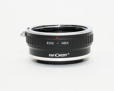 CONCEPT Адаптер для объектива Canon EOS EF на крепление NEX E с салфеткой для чистки объектива K&F (EF-S) ef-nex (КФНЕКС)