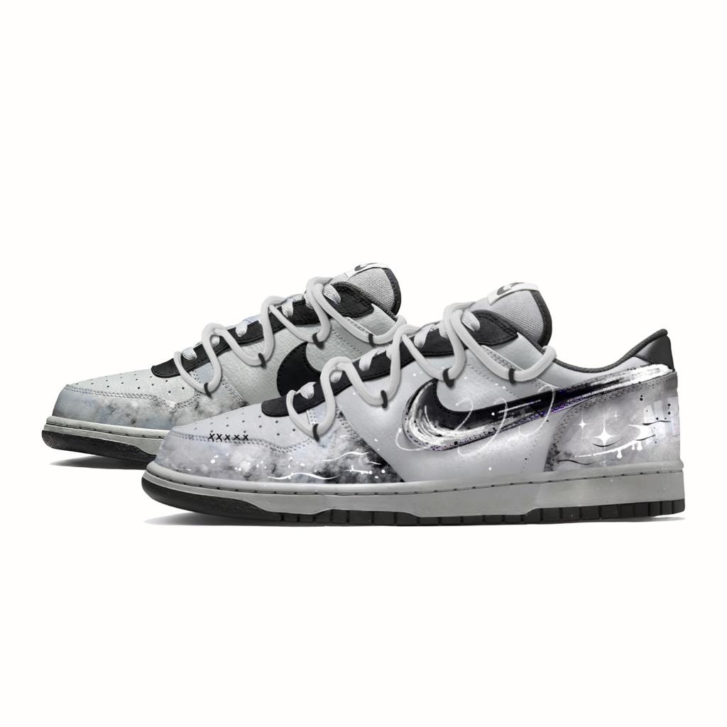 Nike Big Skateboard Shoes Men's Low Top Beige/White/Black/Purple 355152-017(Team861-)