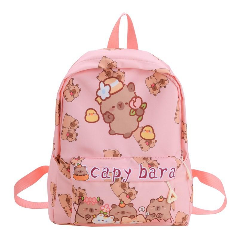 Kindergarten Primary School Students Schoolbag Cute Kapibara Boys And Girls Backpack Foreign Style Large Capacity Children'S Backpack Tide