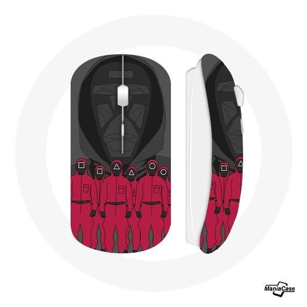 Wireless Mouse - Squid Game - The Front Man and Soldiers - Red - USB Wifi - Compatible Mac and PC