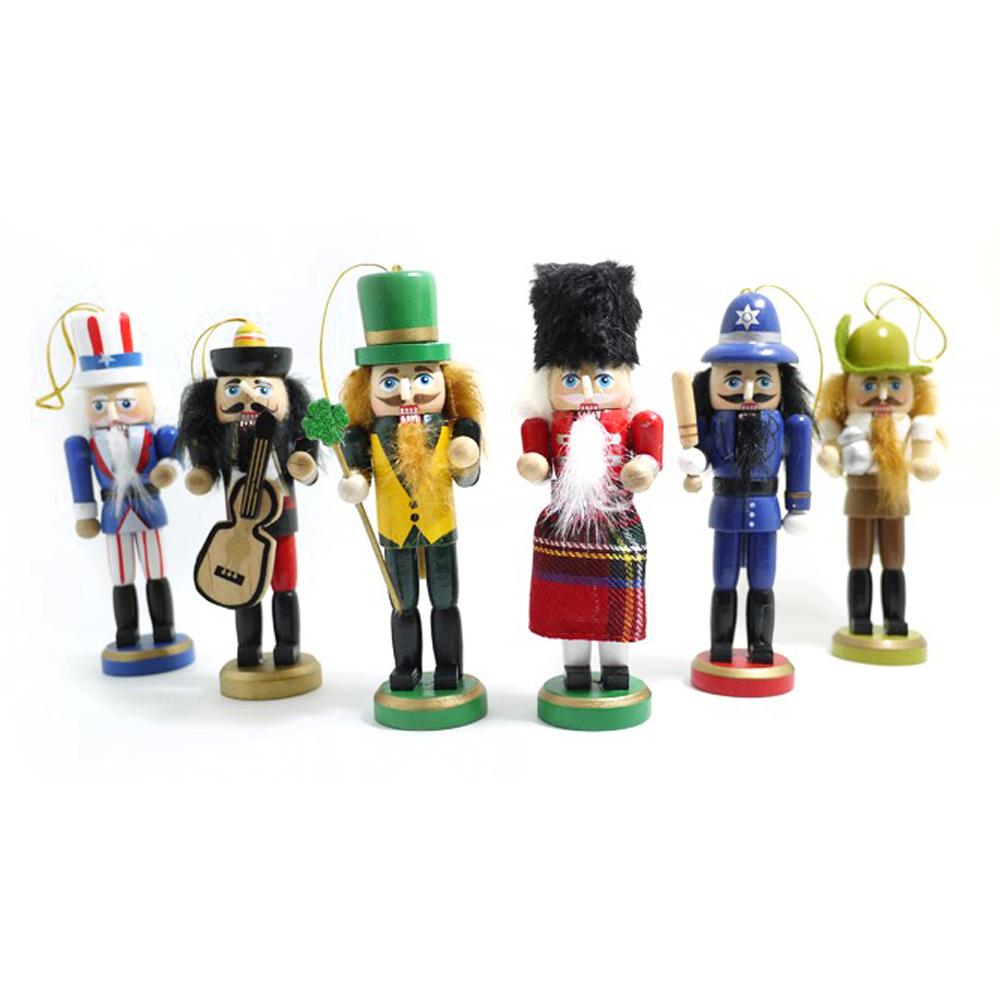 13cm Nutcracker 6 Pcs/Lot Creative Puppets Doll Toy Children Christmas Gift Action Toy Ht026