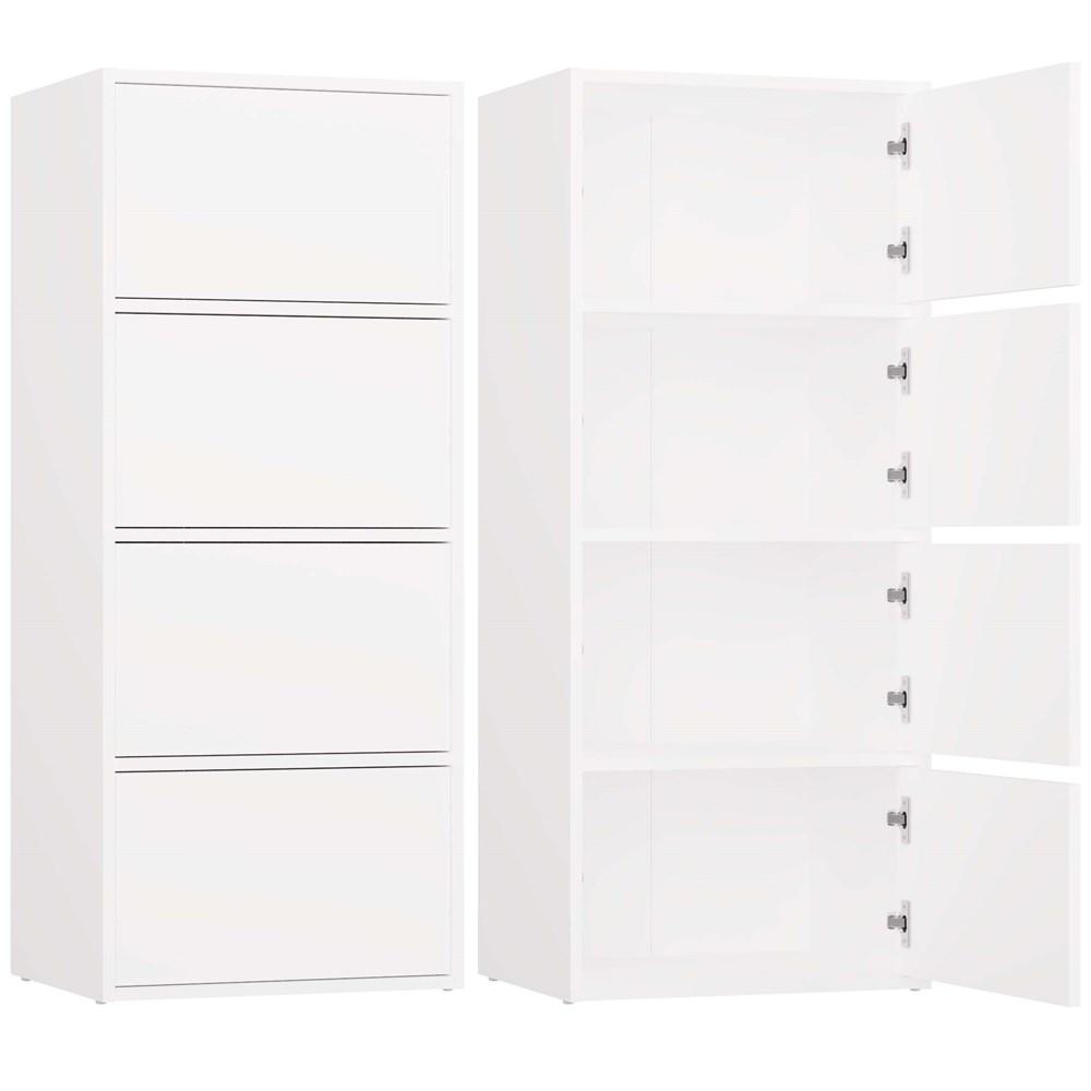 Alma White Chest Of Drawers 4 Doors 4 Shelves