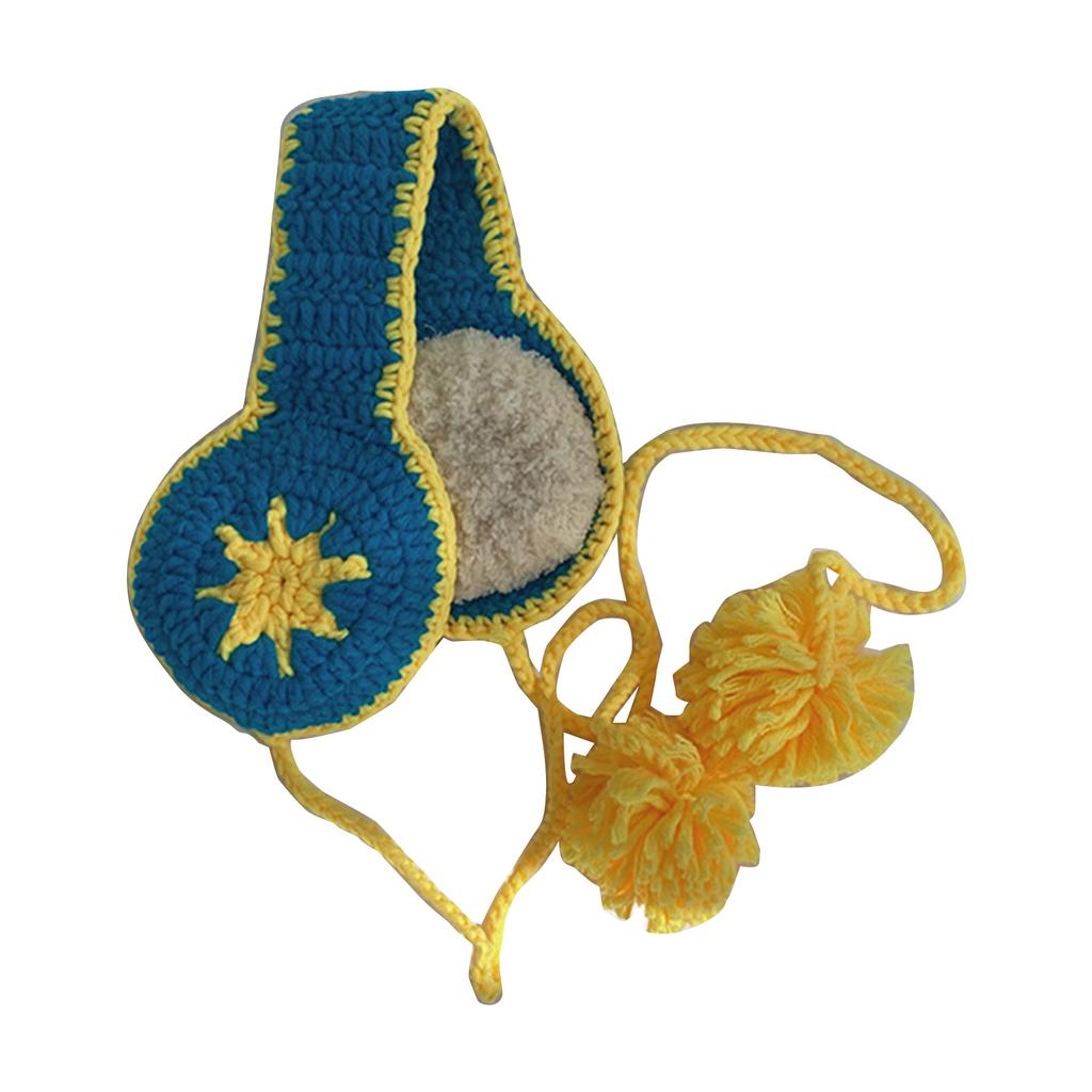 Вязаные наушники с ремешком для женщин, теплые наушники для согревания ушей, защитные от холода, пушистые накладки для ушей для фото на открытом воздухе, наушники