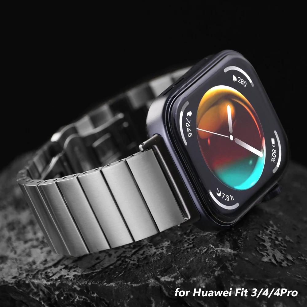 Нержавеющая сталь Ремешок для Huawei Watch Fit 3 4 4Pro Ремешок Мужской Петля Браслет Huawei Fit 4 Pro 3 Бабочка Пряжка Браслет на запястье