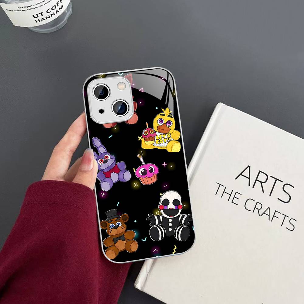 Fnaf Five-nights-At-Freddys Аниме Для iPhone 14 13 12 Mini 11 Pro XS Max X XR 14 Plus Закаленное Стекло Чехол