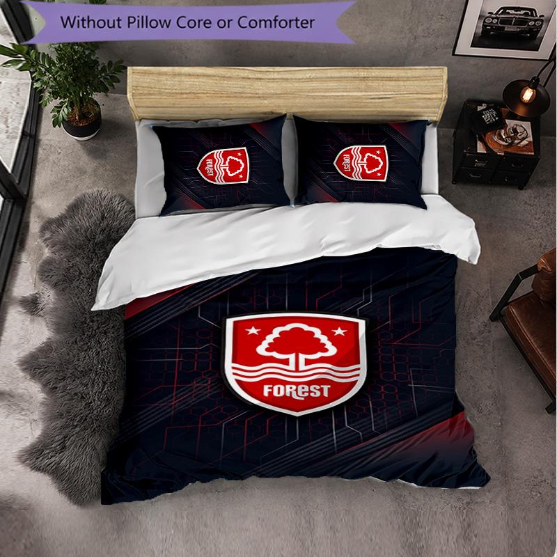 Nottingham Forest Themed Bedding 3Pcs Duvet Cover Set Decorative Bed Linen For Teen Room Home Decoration