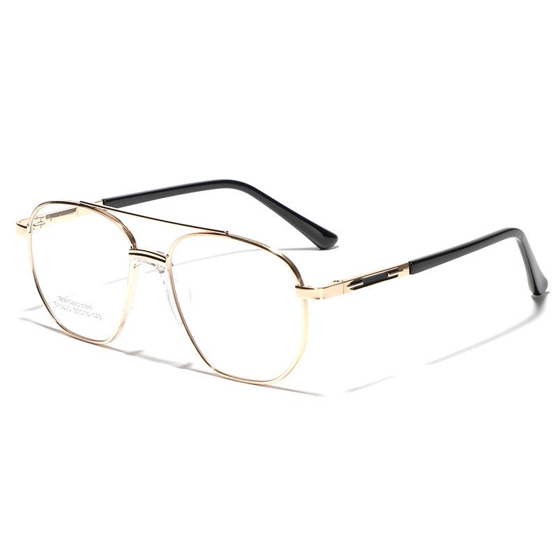 Очки с двойной балкой, квадратные, плоские, металлические очки, седловидные, с носовыми упорами, большие оправы, женские очки