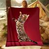 1pc Animals: rabbit, cat, pattern blanket, all season lightweight home office outdoor nap multifunctional blanket