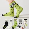 5 пар/лот детские носки детские зеленые панда стиль мальчики девочки носки повседневные удобные детские носки осень зима