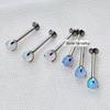 F136 Titanium Alloy Lip & Ear Studs with Opal Ornaments