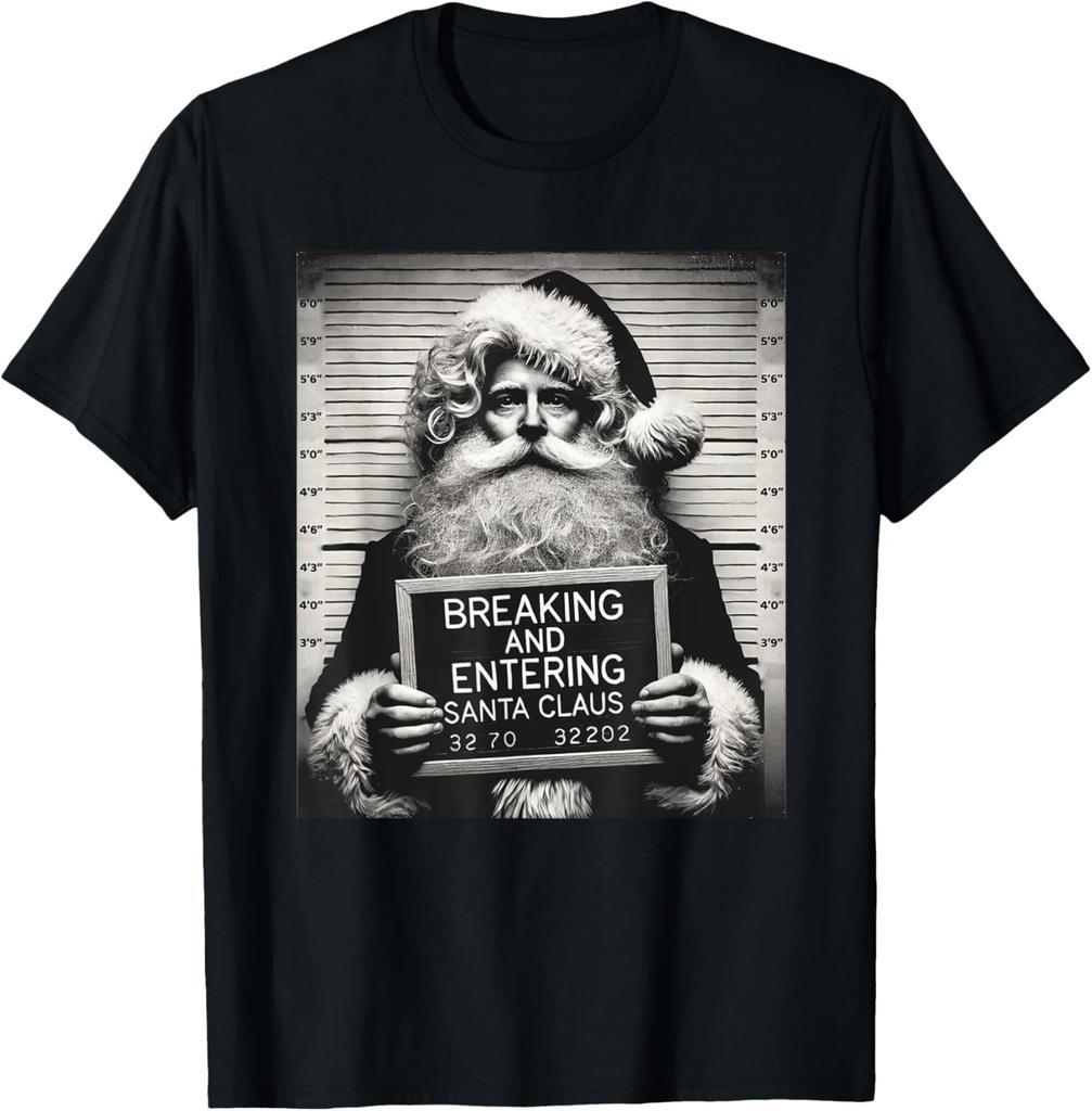 Santa Mugshot Funny Christmas Santa Xmas T-Shirt