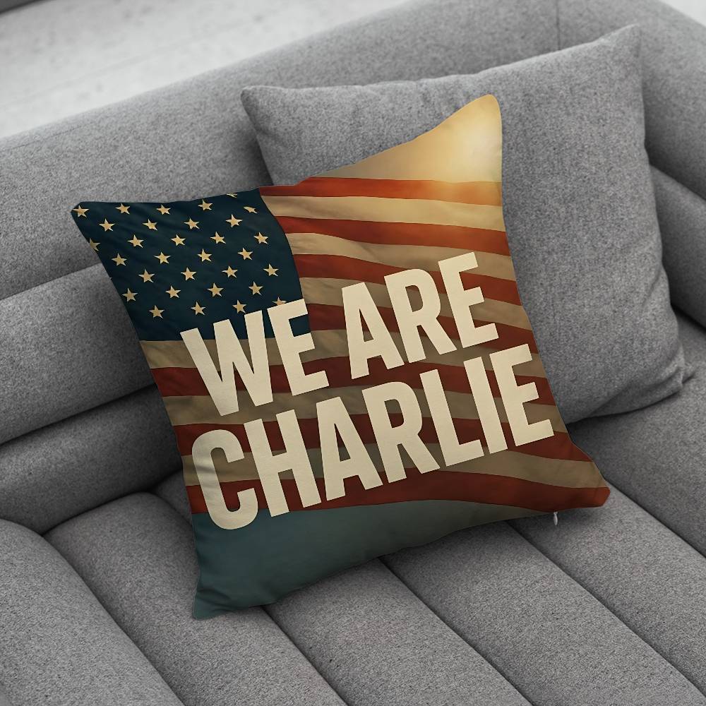 Charlie KKirk Cross Print Pattern Sofa Cushion Cover Pillowcase Home Party Car Bedding