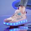 Детская спортивная обувь с подсветкой, перезаряжаемые двухрядные четырехколесные коньки, походная обувь, спортивная обувь для досок