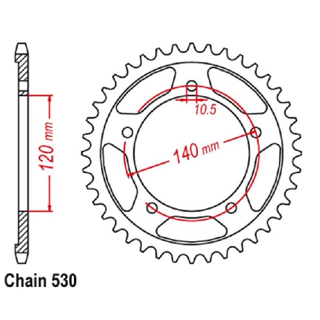 530 Motorcycle Rear Sprocket Gear For Suzuki GSX1300 BK B-King 2008-2012 GSXR1300 GSX-R1300 R Hayabusa 2008-2024