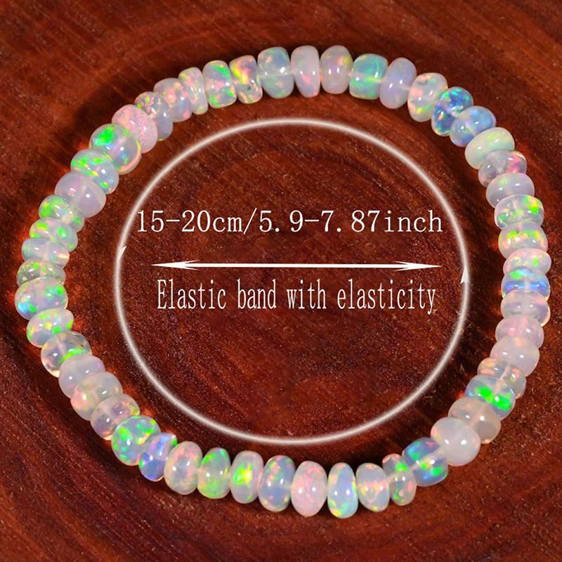 Натуральный Опаловый Браслет Для Женщин Эластичная Резинка Целебный Кристалл Украшение Помогает Поддерживать Эмоциональный Баланс