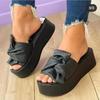 Women's Thick-Soled Bow Platform Sandals - Large Size Outdoor Beach Slippers