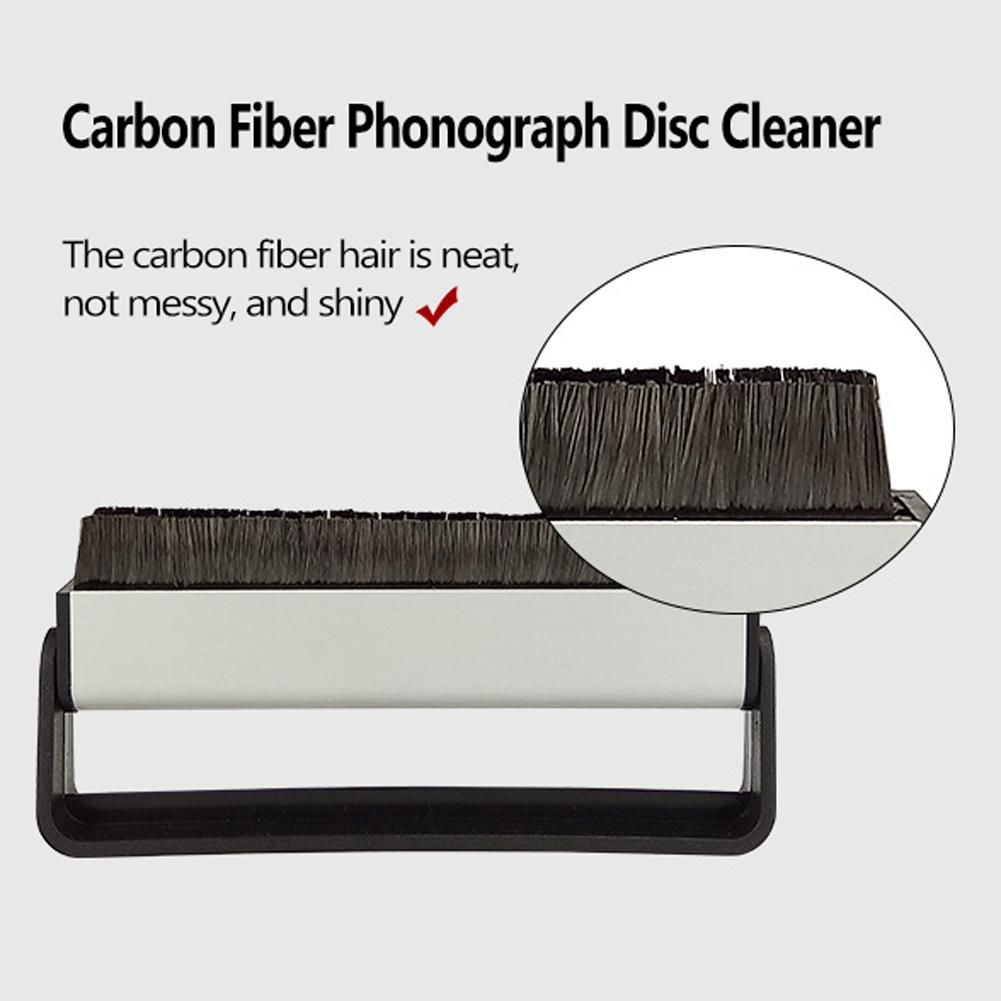 Очиститель дисков фонографа из углеродного волокна, виниловые пластинки, мягкая чистка, антистатические проигрыватели, дисковая щетка