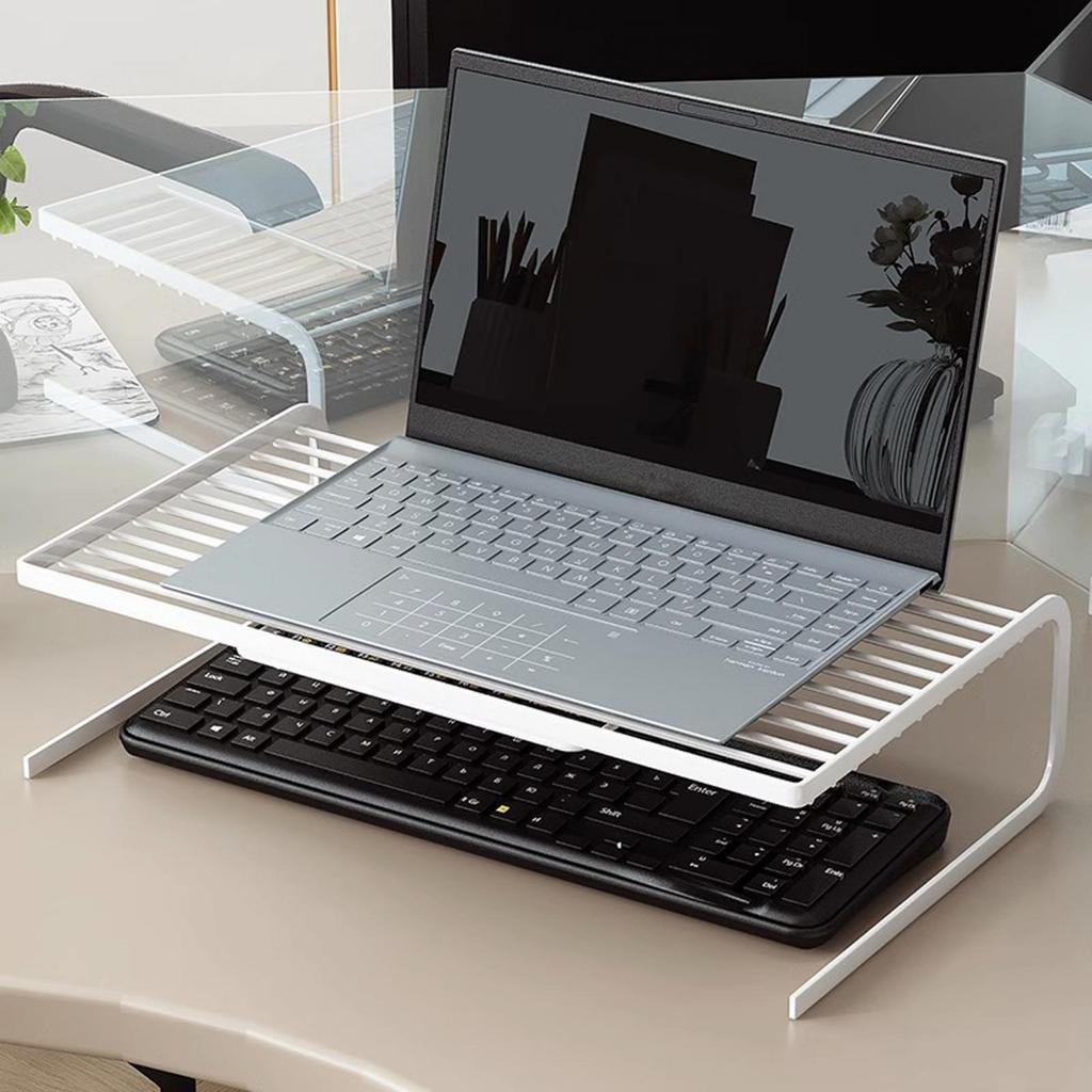 Металлическая сетчатая подставка для монитора, полка для ноутбука, устойчивая, расширяет пространство, деревянный настольный ящик для хранения для