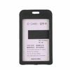 10PCS Clear ID Card Holders Plastic Rounded Corners Frosted Surface Removable Lanyard Black Edges