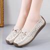 Fashion New Women Flats Shoes Genuine Leather Shoes Ballet Flats Ballerines Flats Walking Hollow Out Breathable Women's Moccasins