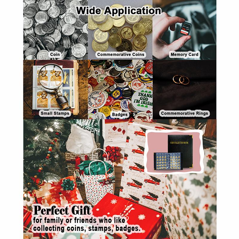 Coin Collection Booklet 120 Large Compartment 240 Small Compartments Copper Coins Commemorative Coins Binder Collection