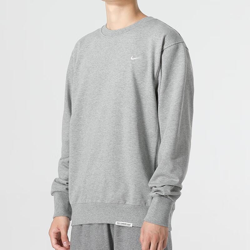 Nike Толстовки Мужские Светло-серые Круглый вырез Умеренный Обычный DQ5821-063