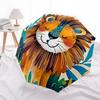 1pc Lion, Jungle Automatic Folding Umbrella - Windproof Compact Travel Umbrella with Auto Open/Close, 8-Rib Heavy-Duty Shaft for Women/Men A057