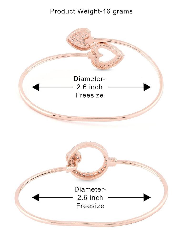 Комбо из 2 браслетов-када из латуни цвета розового золота с кубическим цирконием для женщин